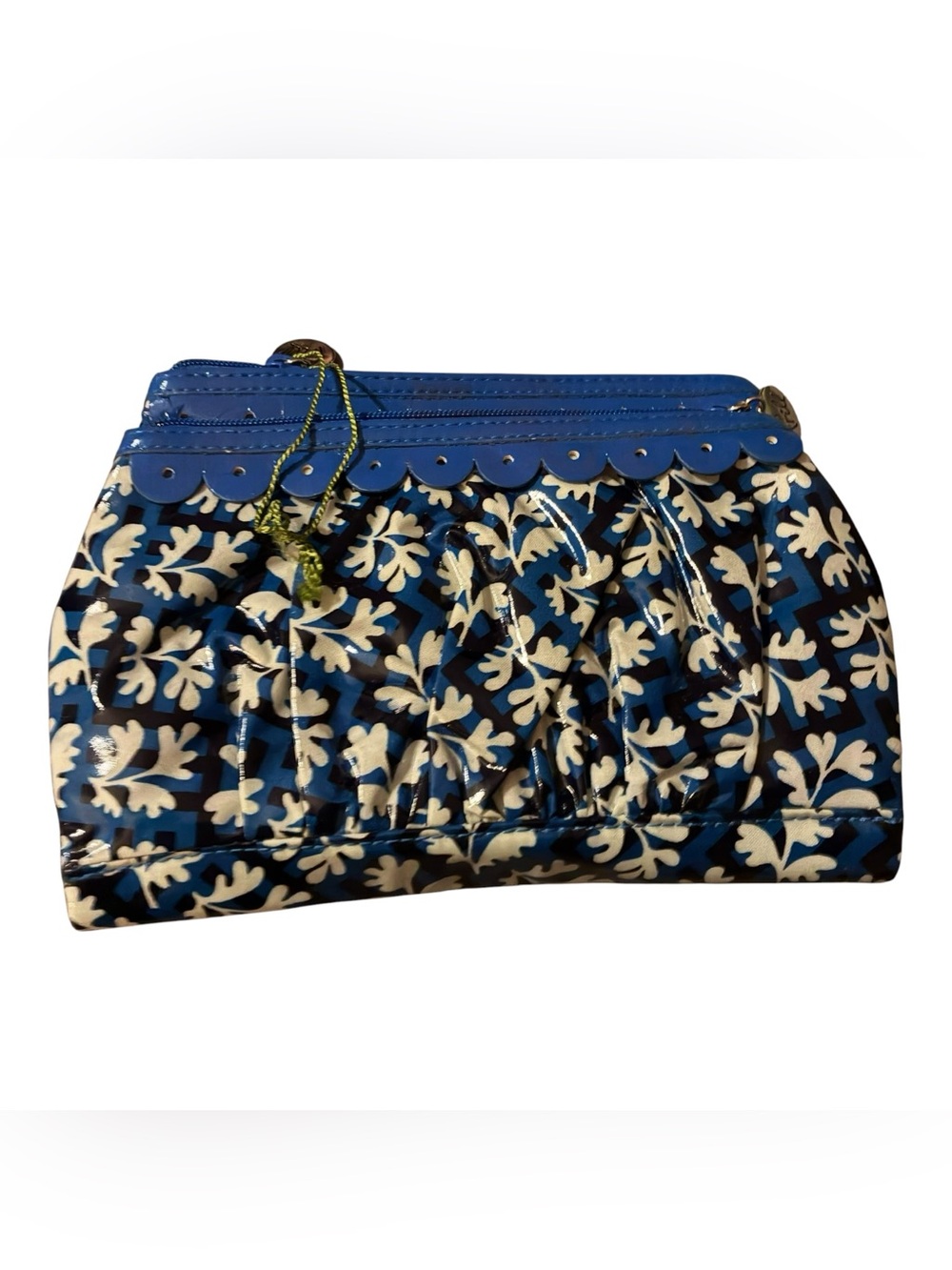 NWOT VERA BRADLEY FRILL TWICE AS NICE COSMETIC CLUTCH IN BLUE LAGOON